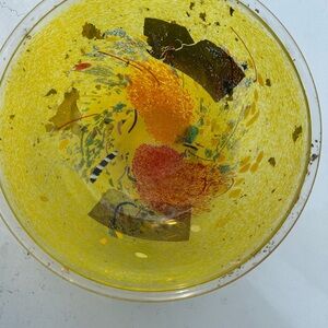 Vibrant Yellow Decorative glass Bowl